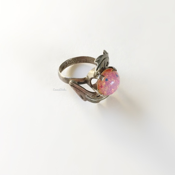 Vintage J SOTELO Sterling 925 Taxco Foil Opal Ring - Picture 5 of 8